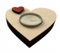 Preview: Teelichthalter Herz aus Holz 10 cm x 10 cm