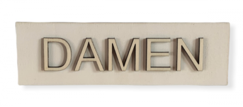 Türschild DAMEN Weiß aus Holz
