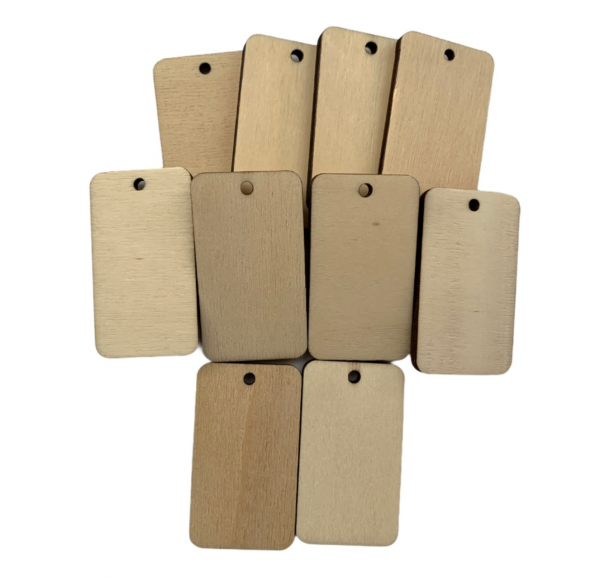 Holzanhänger 10 Stück 5 cm x 2,9 cm