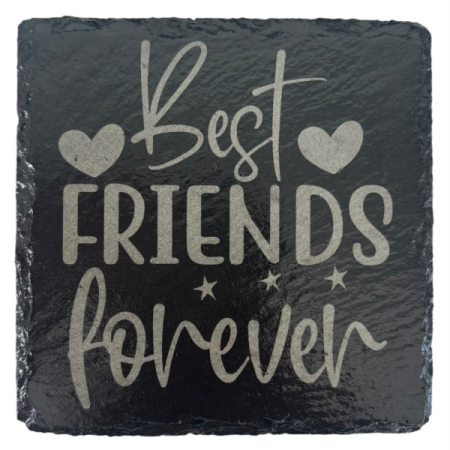 Schiefer Untersetzer 10 x 10 cm "BEST FRIENDS FOREVER"