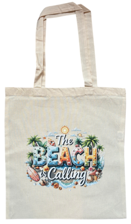 Baumwolltasche "The Beach is Calling"