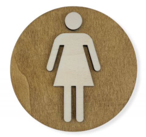 Damen WC Schild aus Holz