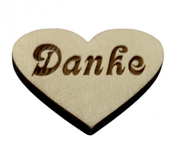 Danke Herz aus Holz 5 x 5 cm
