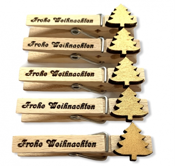 Frohe Weihnachten Wäscheklammer 5 Stück