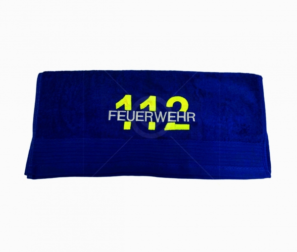 112 Feuerwehr Handtuch Bestickt
