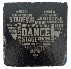 Schiefer Untersetzer 10 x 10 cm "DANCE STAGE"