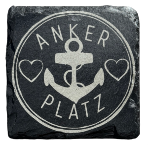 Schiefer Untersetzer 10 x 10 cm "Anker"