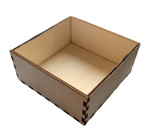 Box aus Holz 11,8 cm x 11,8 cm x 5 cm