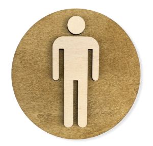 Herren WC Schild aus Holz