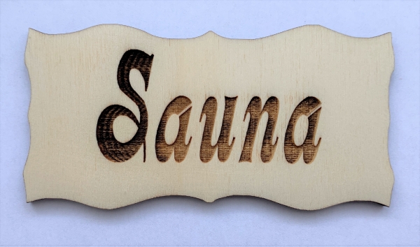Sauna Schild aus Holz gelasert