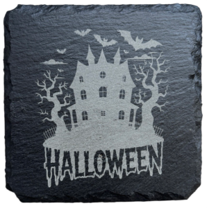 Schiefer Untersetzer 10 x 10 cm "Halloween"