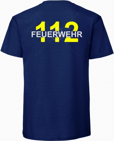Feuerwehr 112 T-Shirt Navy mit Reflektion