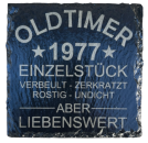 Schiefer Untersetzer 10 x 10 cm "Oldtimer 1977"