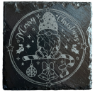 Schiefer Untersetzer 10 x 10 cm "MERRY CHRISTMAS"