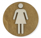 Damen WC Schild aus Holz