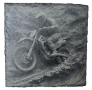 Schiefer Untersetzer 10 x 10 cm "Motocross"