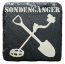 Schiefer Untersetzer 10 x 10 cm "Sondengänger"